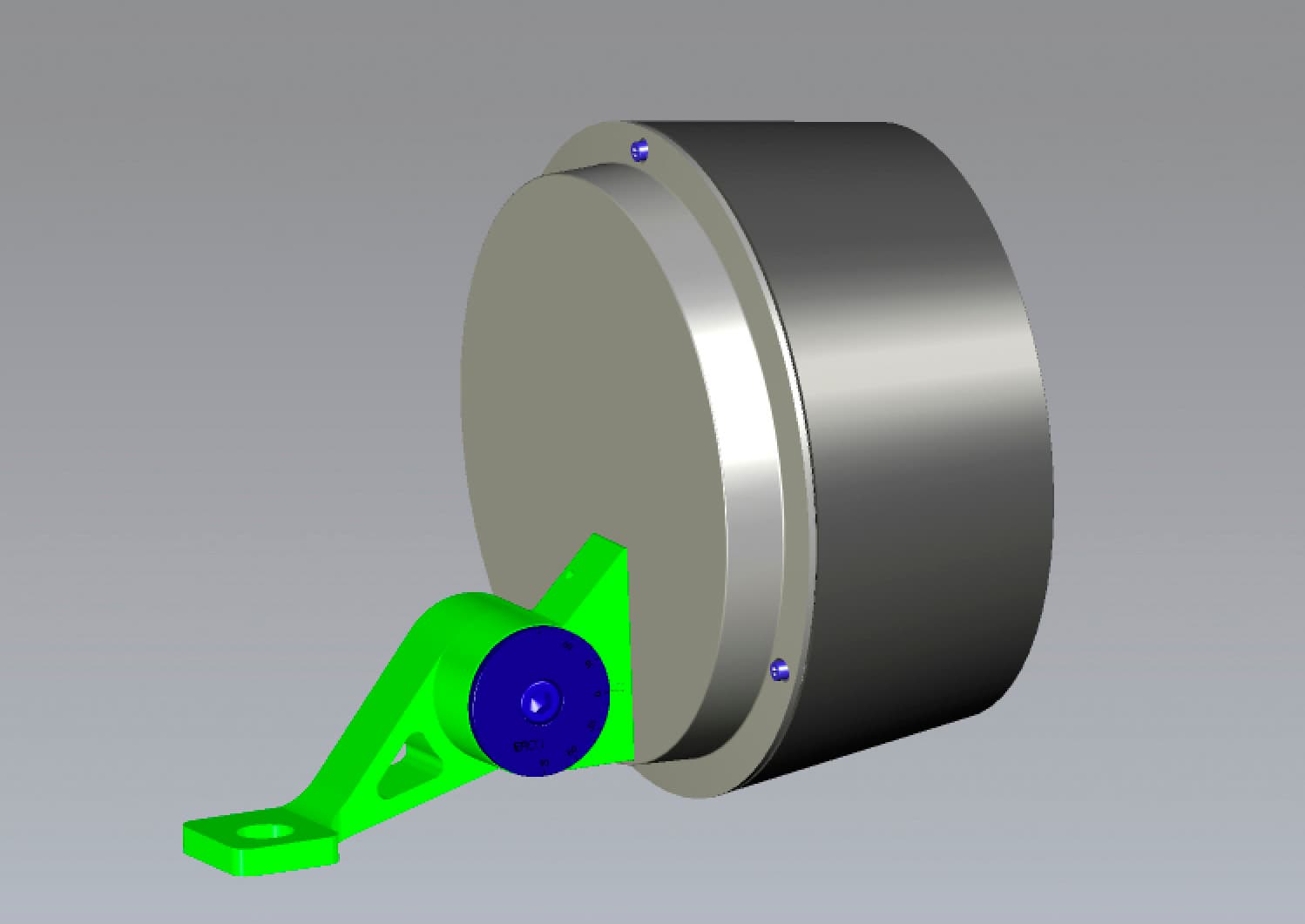3D-Modell einer ERCO-Leuchte mit Halterung, zur Baumbeleuchtung im Außenbereich.