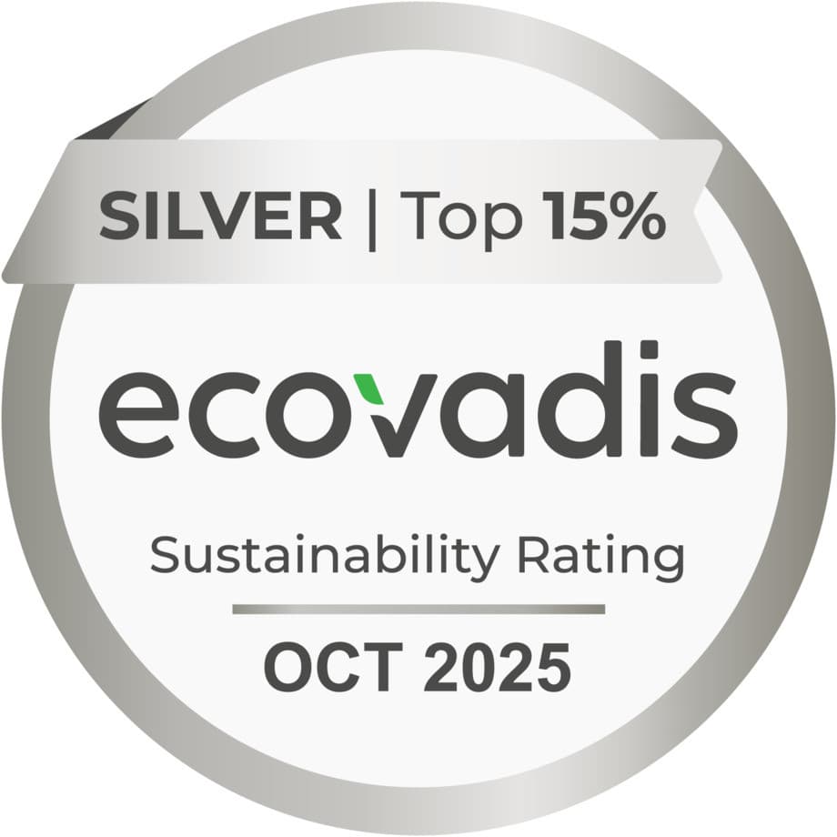 ERCO EcoVadis Silber Medaille für Nachhaltigkeit bis November 2024.