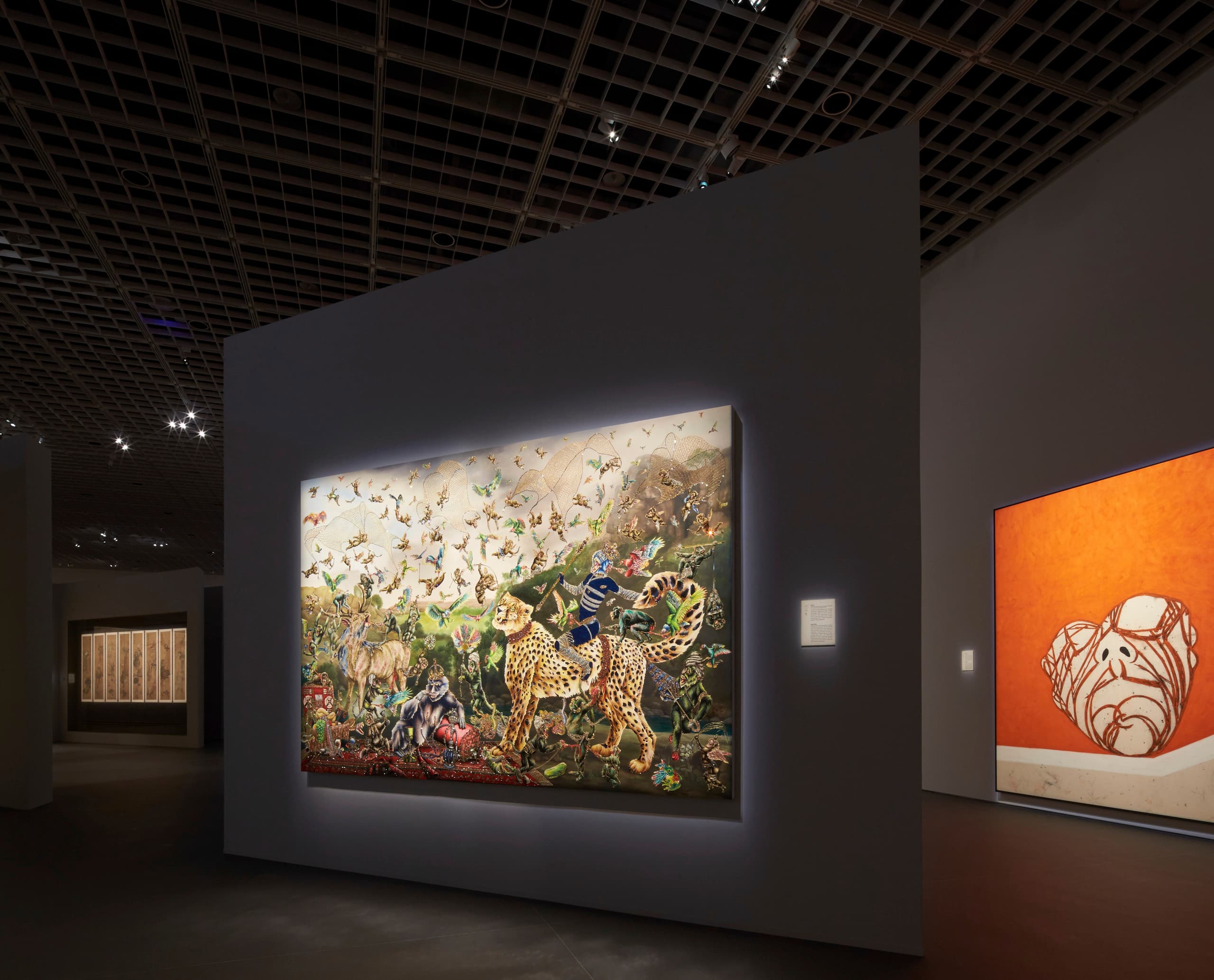 Kunstausstellung im Amorepacific Museum of Art, Seoul, beleuchtet mit ERCO Strahlern für präzise Konturen.