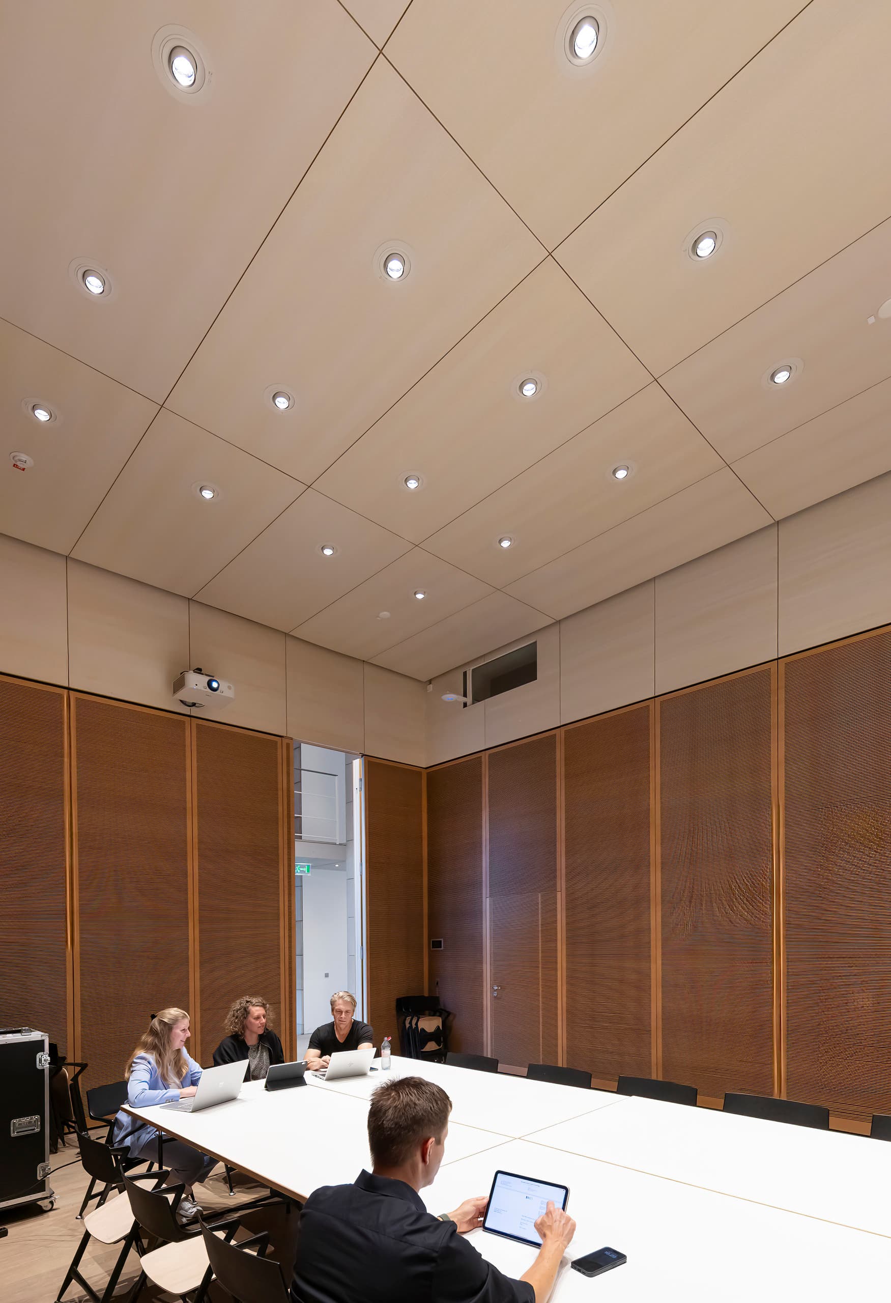 ERCO Quinta Einbaustrahler für Allgemeinbeleuchtung im Edel Auditorium, Hamburg.