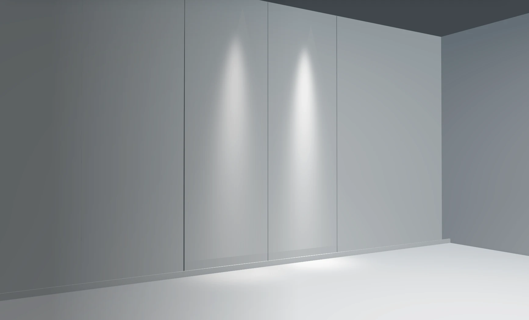 Wandpanele mit Spots beleuchtet