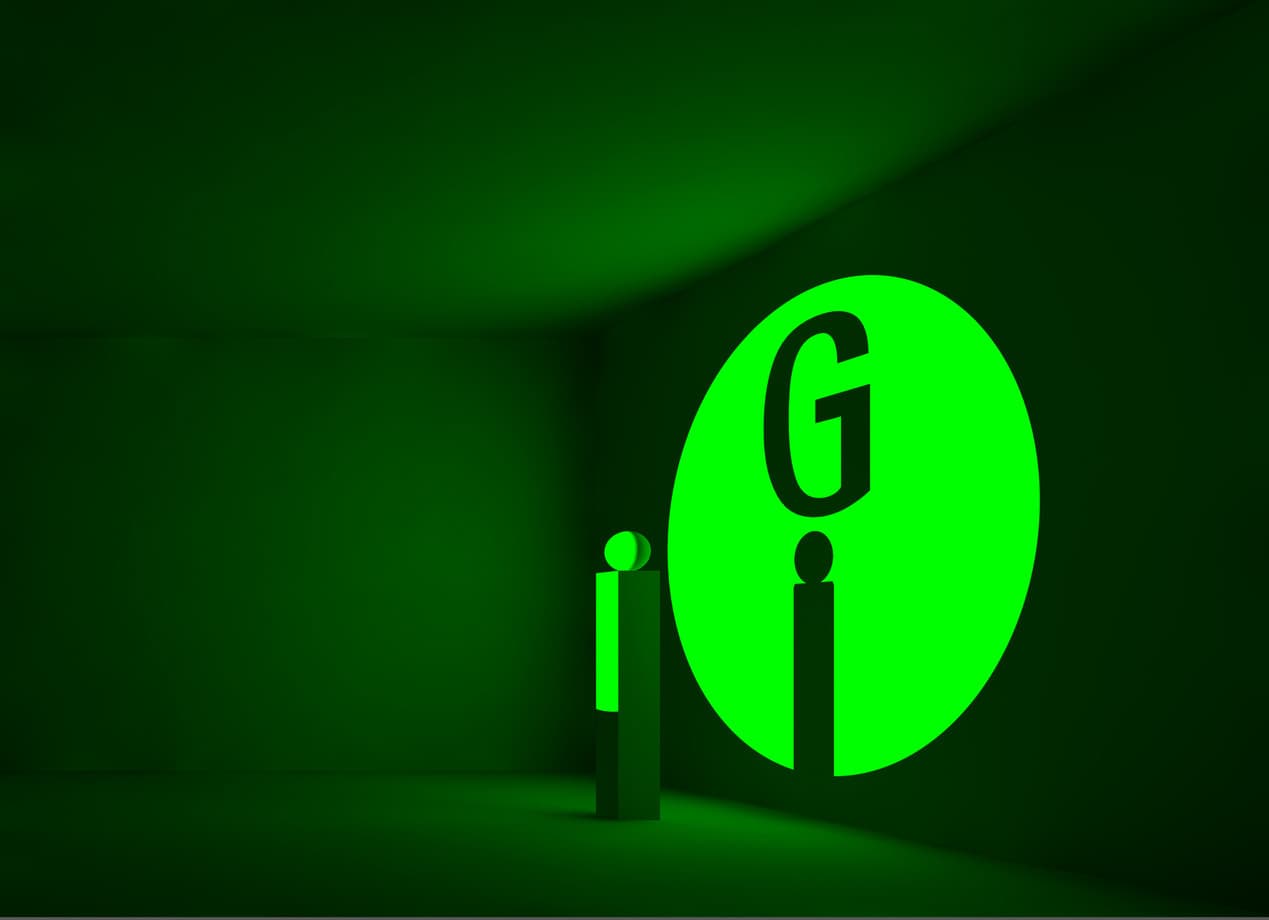 Grüne ERCO Greenology-Grafik, die Nachhaltigkeit im Beleuchtungsdesign darstellt.
