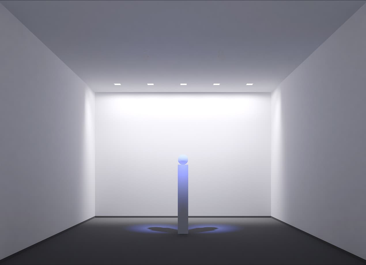 Akzentbeleuchtung eines Objekts in einem Raum, das durch gerichtetes Licht hervorgehoben wird.