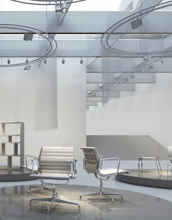 Innenraum Designbeispiele mit ERCO Licht für Galerien und Ausstellungen.