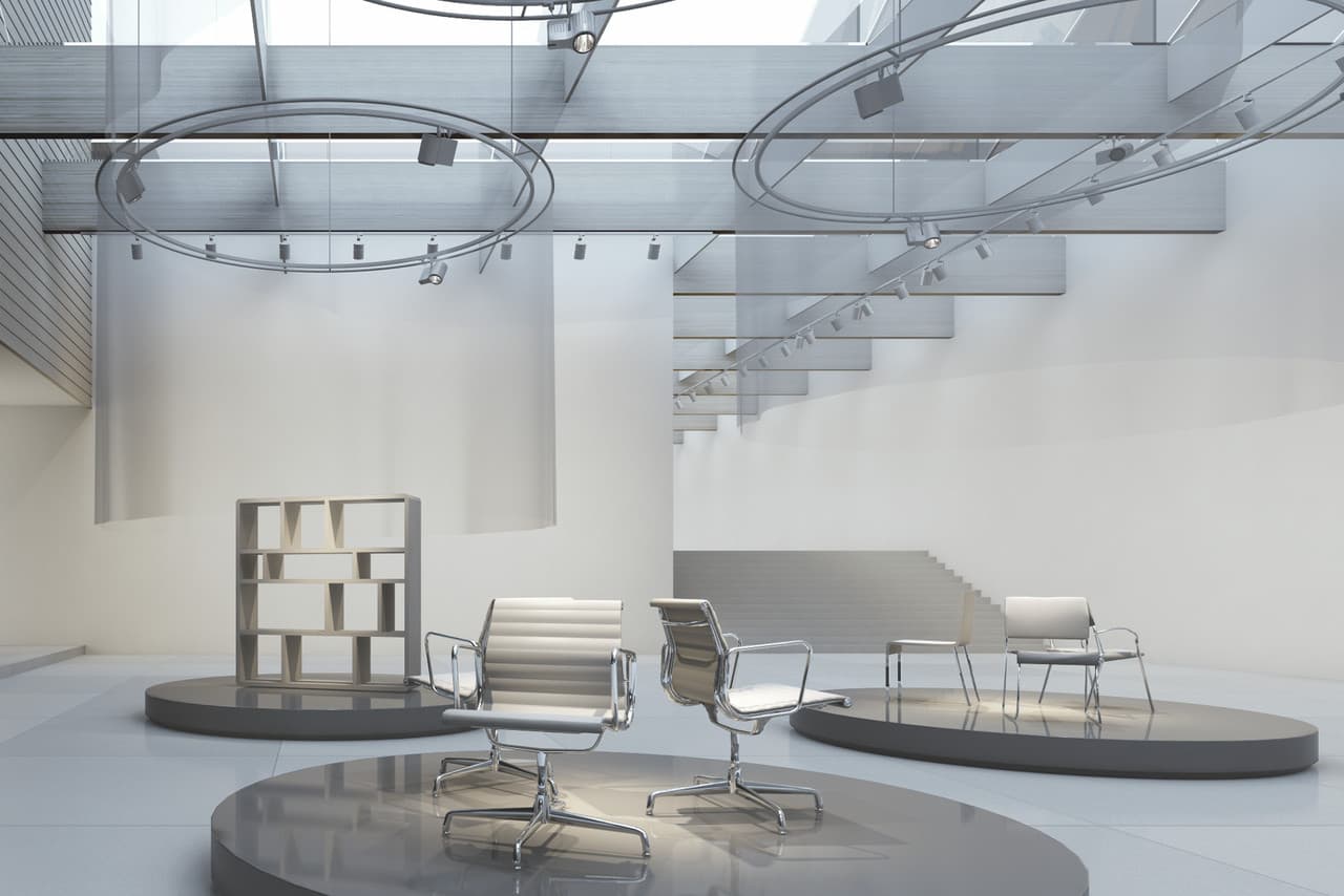Innenraum Designbeispiele mit ERCO Licht für Galerien und Ausstellungen.