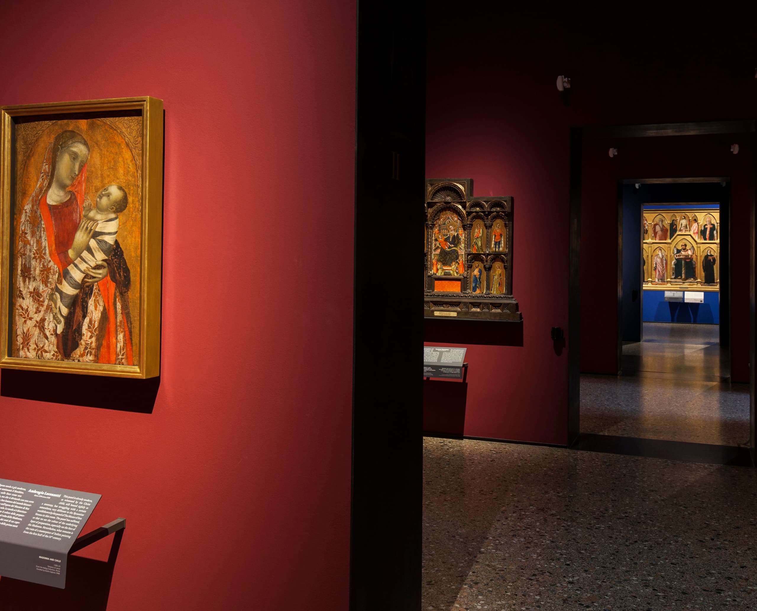 Gemälde „Madonna mit Kind“ im Pinacoteca di Brera, beleuchtet mit ERCO LED-Strahlern.