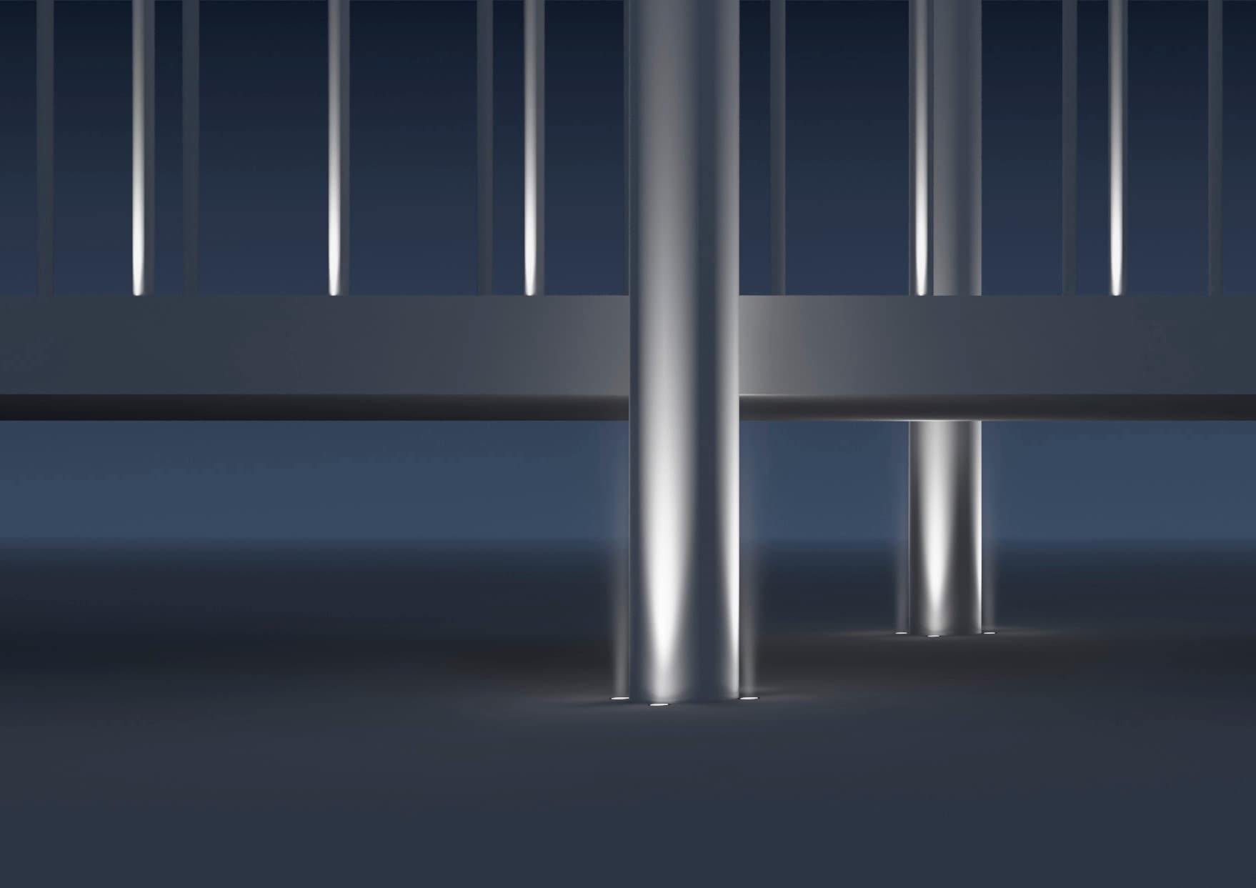 Brückenbeleuchtung mit ERCO LED-Bodeneinbauleuchten für sichere und attraktive Wege.