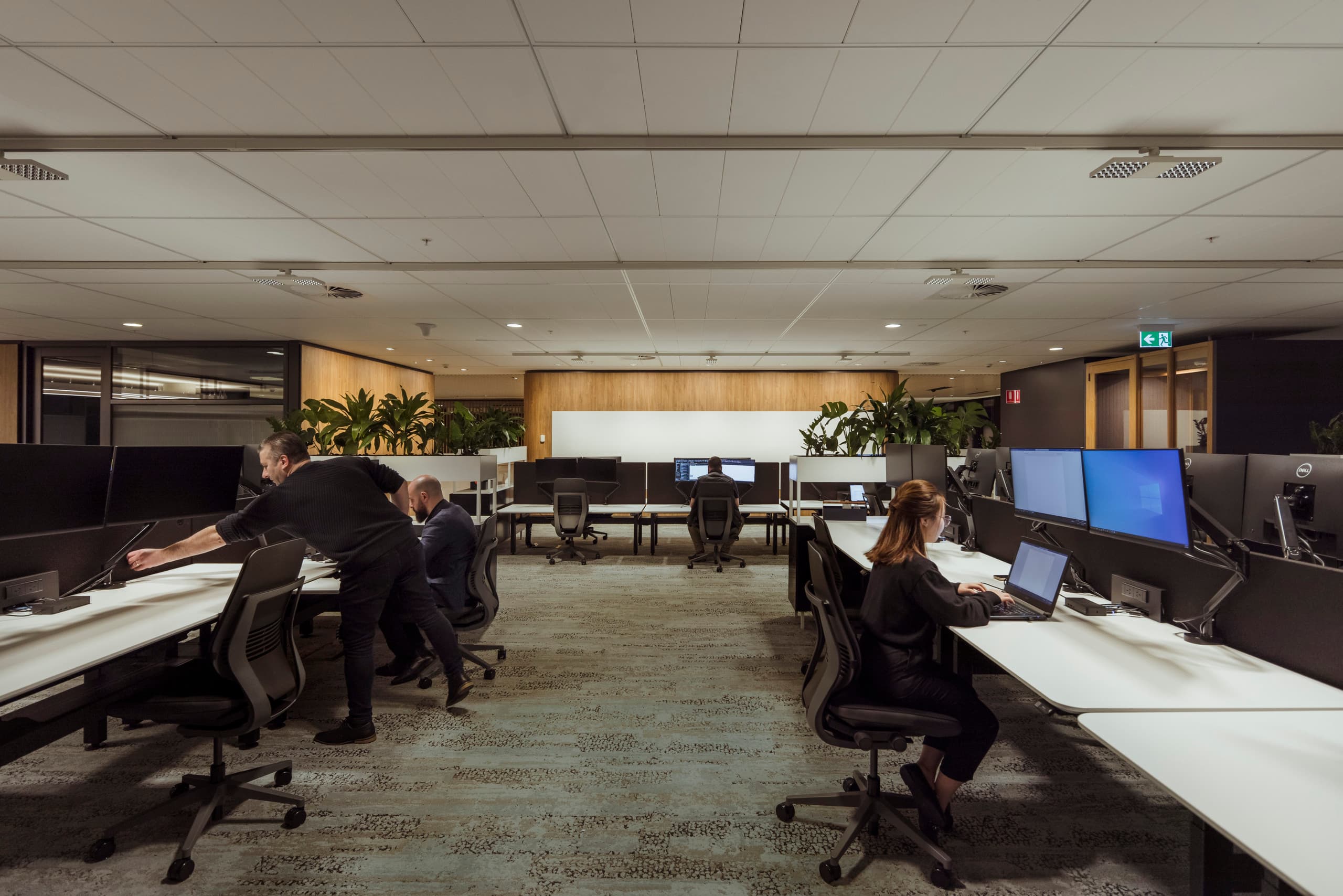 Das VicRoads Ringwood Customer Hub Büro mit ERCO Downlights für flexible Bürobeleuchtung.