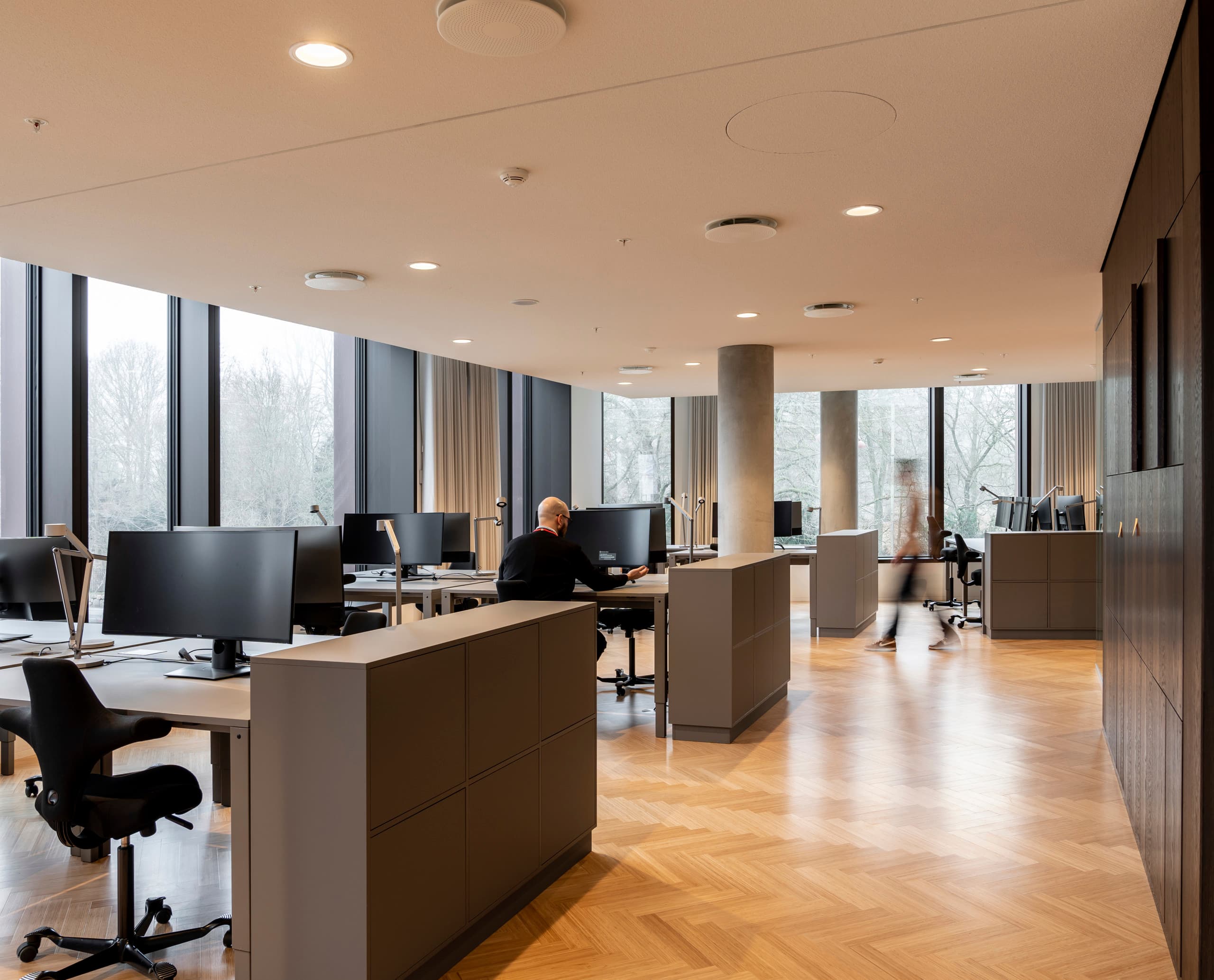 ERCO Skim und Quintessence LED-Einbauleuchten im Carlsberg Headquarter, Kopenhagen.