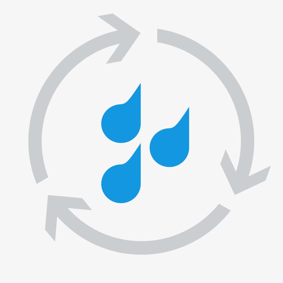 ERCO Greenology: Symbol für Wasserkreislauf und Nachhaltigkeit in der Lichttechnik.