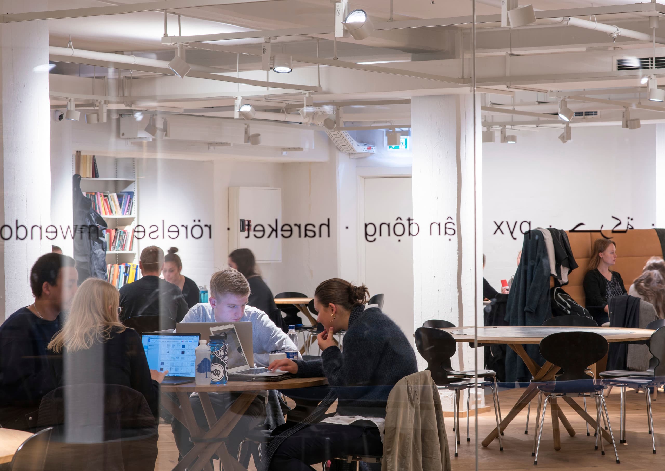 ERCO Optec Strahler in der Dänischen Königlichen Bibliothek für Studenten.