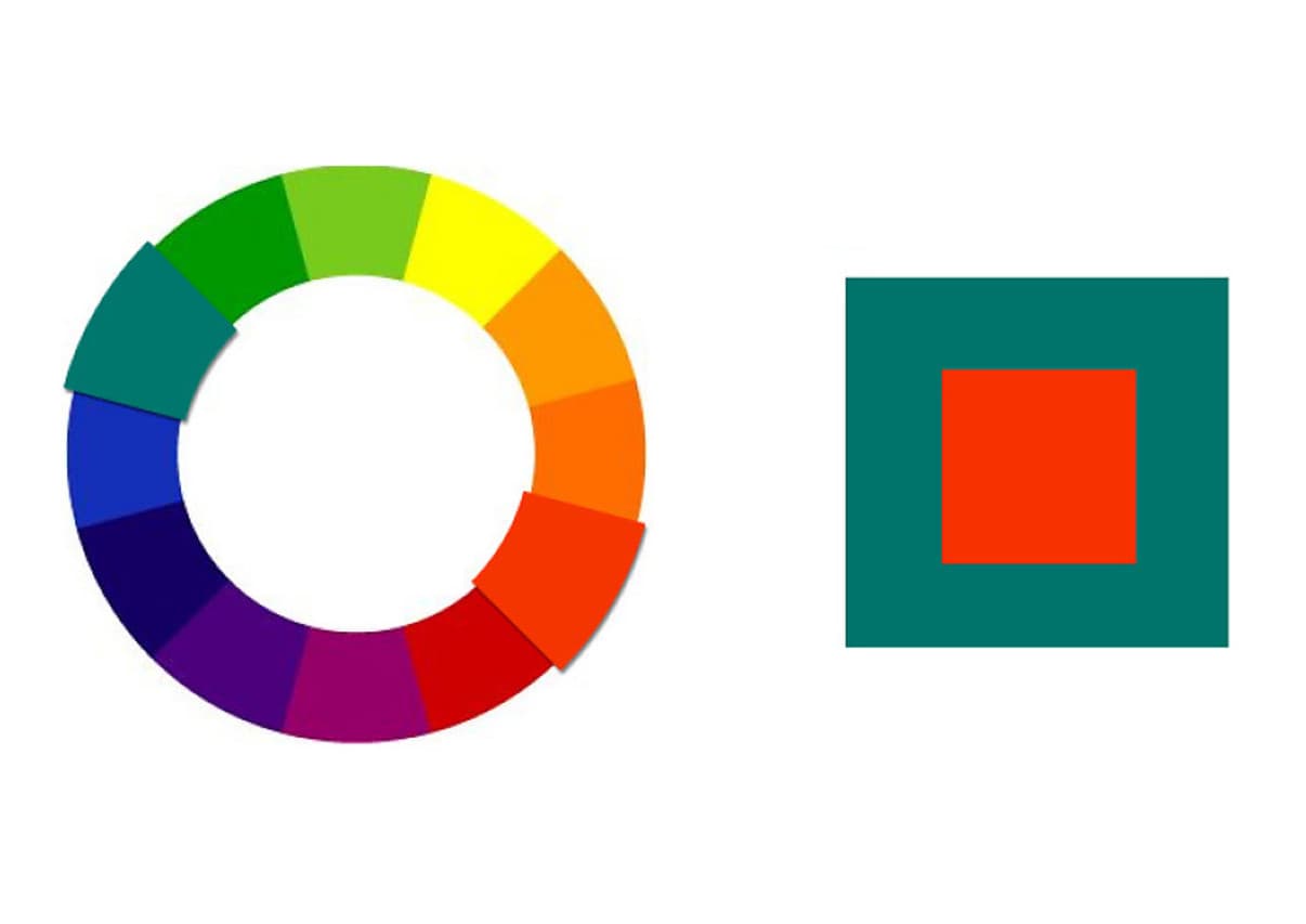 Farbkreis und Farbkontrast-Beispiel für Lichtdesign von ERCO.