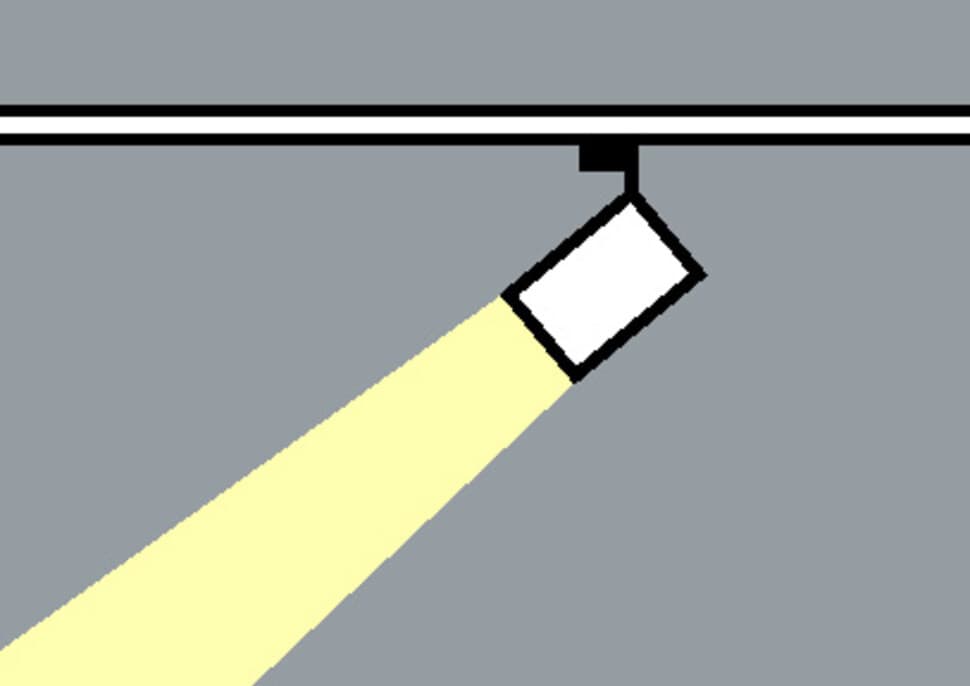 Grafik einer Strahleranordnung zur Akzentuierung in der Lichtplanung.