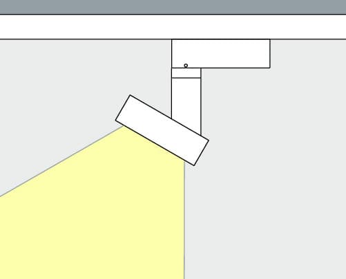 ERCO Deckenspot zur Akzentbeleuchtung im Einzelhandel.