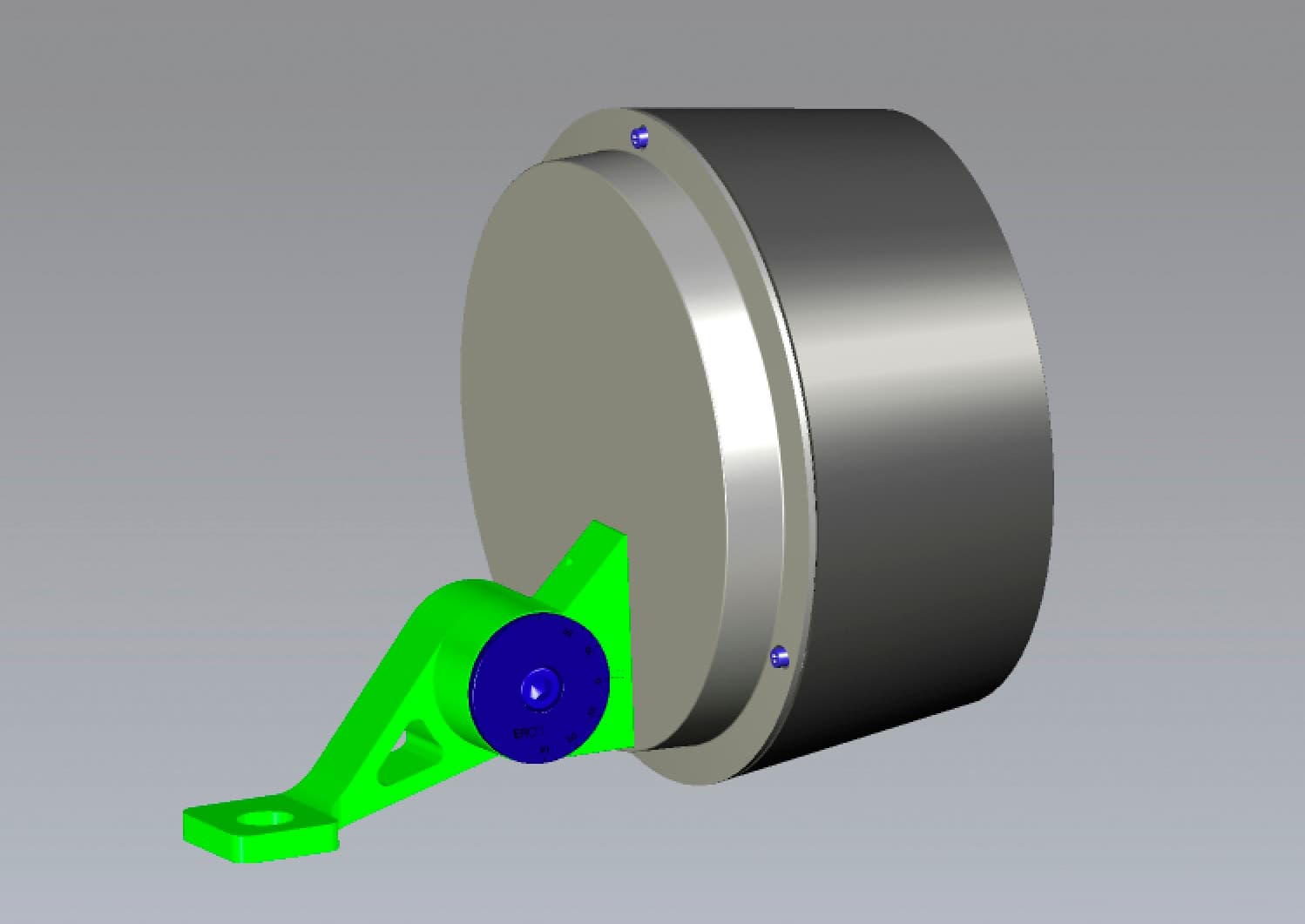 3D-Modell einer ERCO-Leuchte mit Halterung, zur Baumbeleuchtung im Außenbereich.