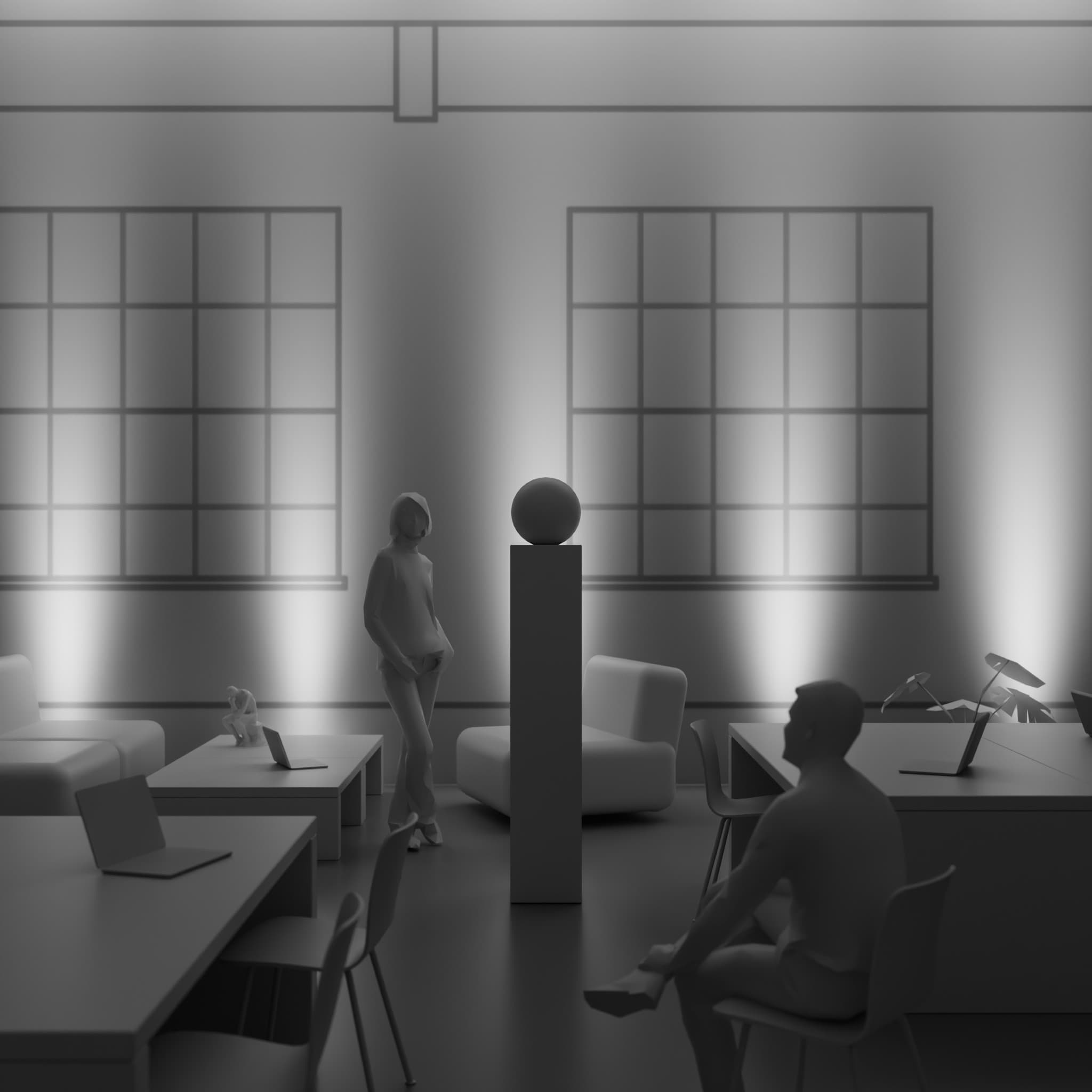 Abstraktes Büro Uplights