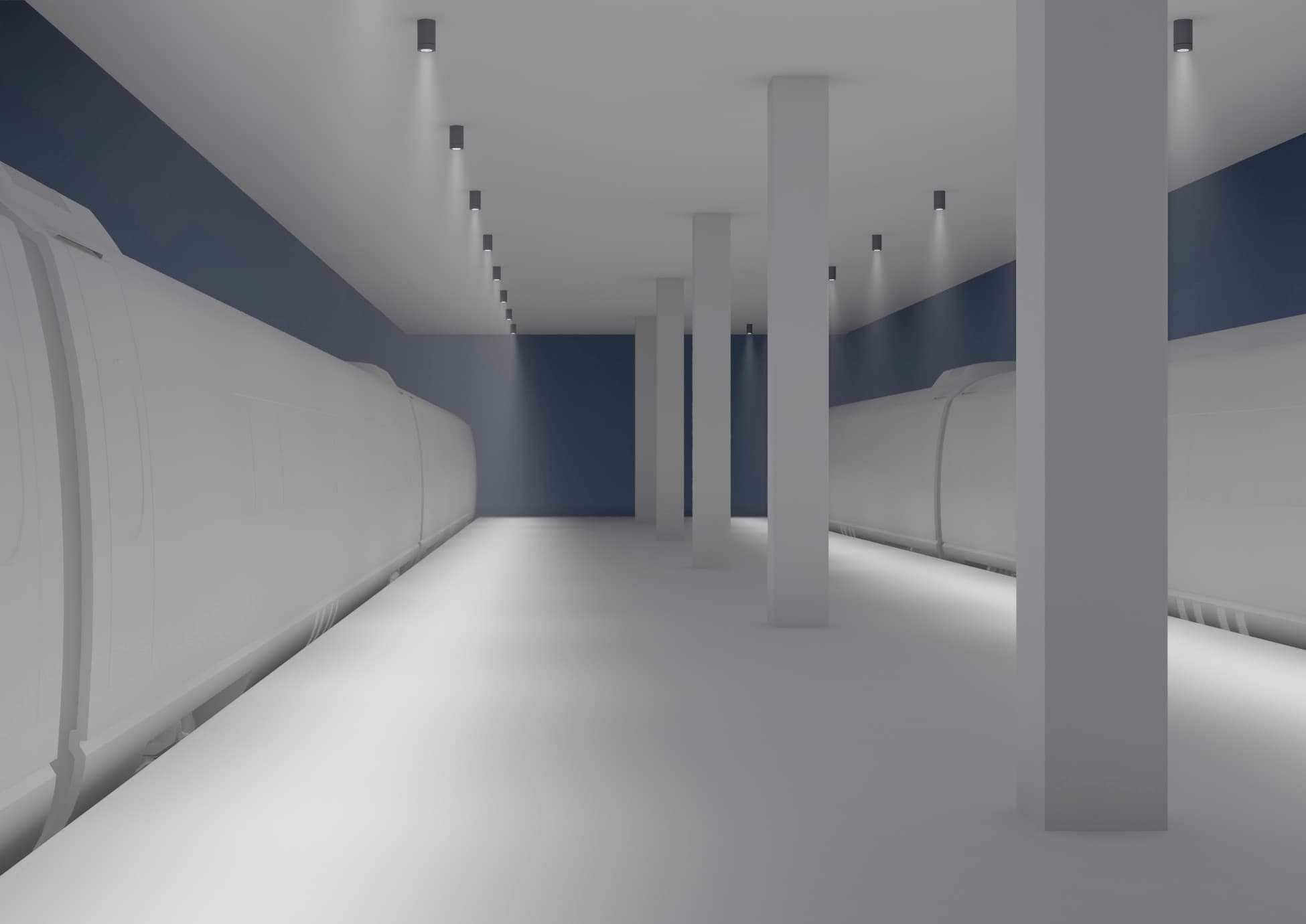 LED-Bahnhofsbeleuchtung mit ERCO Lichtwerkzeugen für hohe Ansprüche an Robustheit und Design.