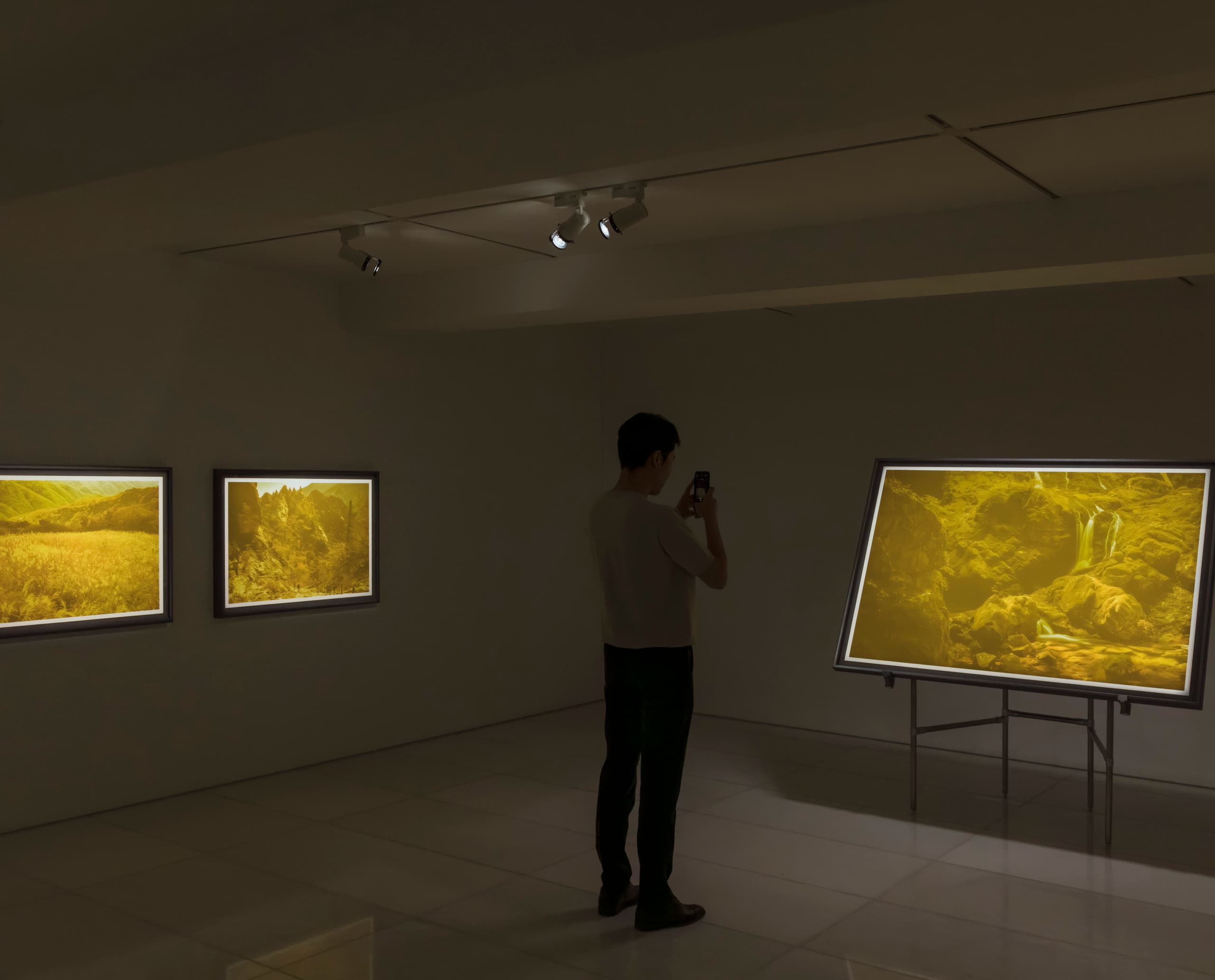 ERCO Jilly Downlights beleuchten Kunst in der Arario Gallery, Seoul.