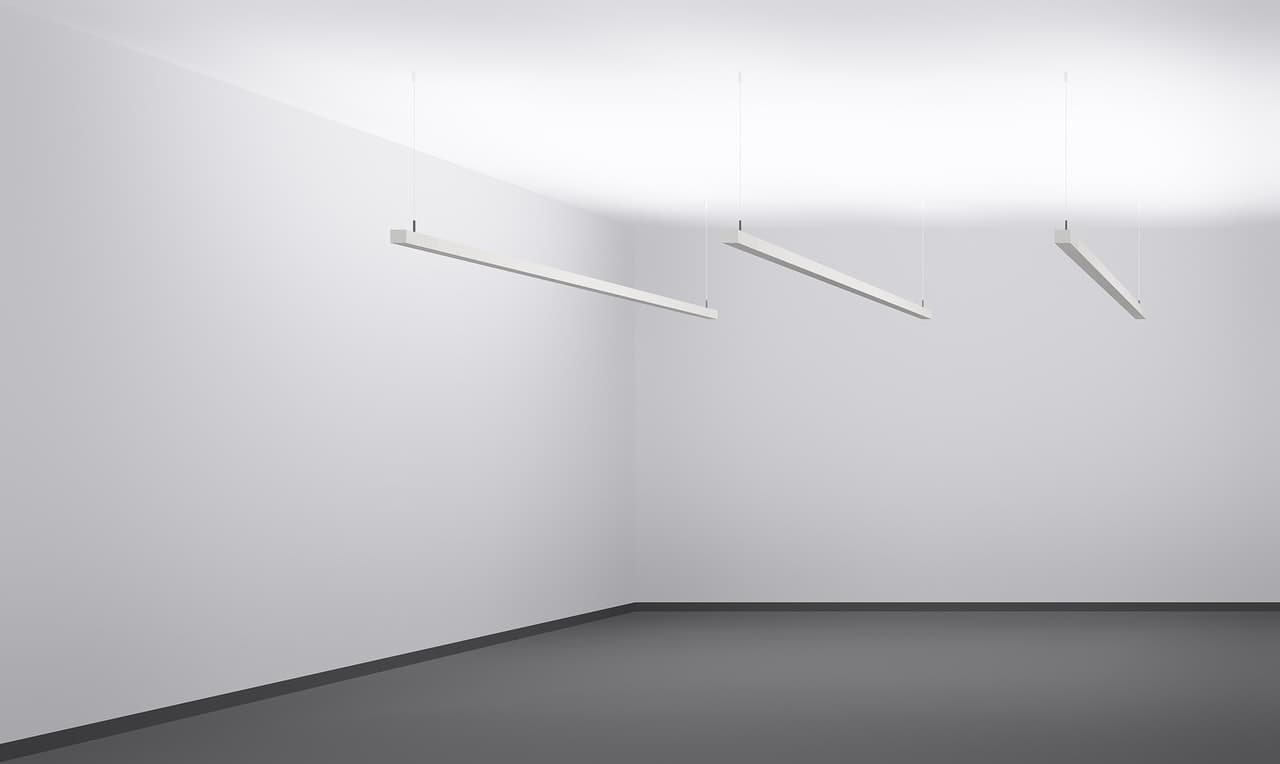 ERCO Lichtstrukturen für indirekte Beleuchtung im Raum, die diffuses Licht erzeugen.