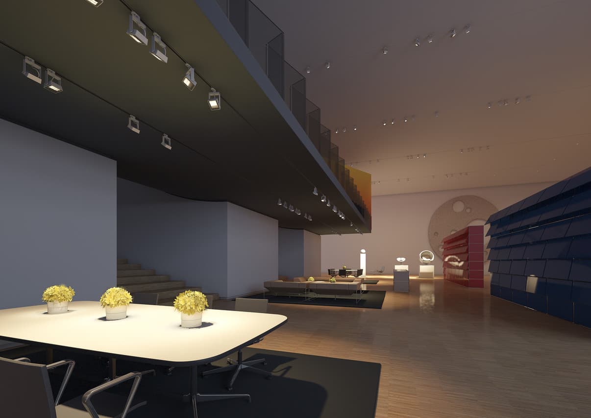ERCO Lichtdesign im Möbelhaus: Flexible Lichtlösungen mit Strahlern und Wallwashern für eine ansprechende Warenpräsentation.