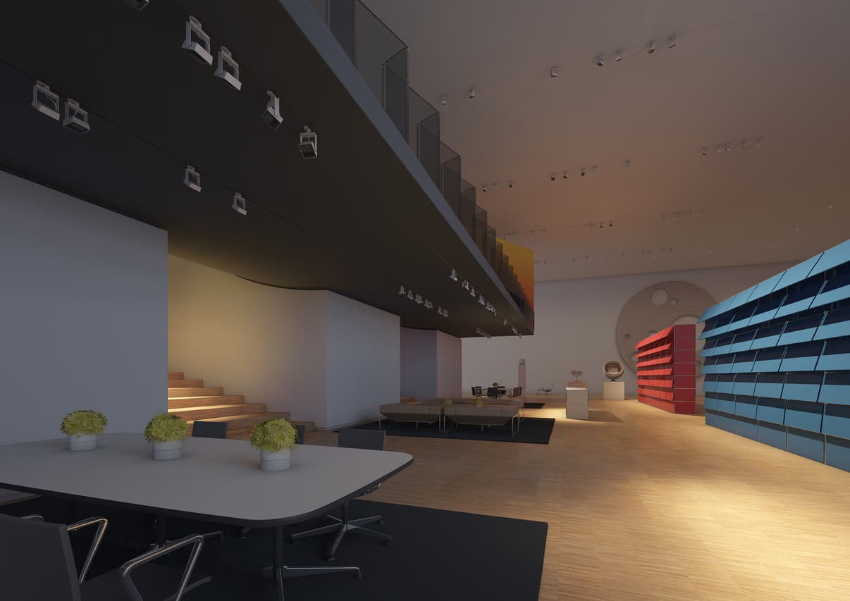 Möbelhaus mit ERCO Lichttechnik: Flexible Lichtgestaltung durch Strahler und Wallwasher für eine attraktive Warenpräsentation.