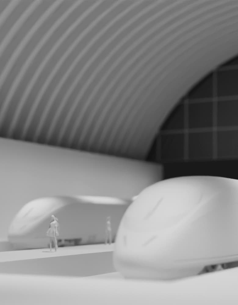 Modell einer Bahnstation mit LED-Beleuchtung für hohe Sicherheit und Orientierung.