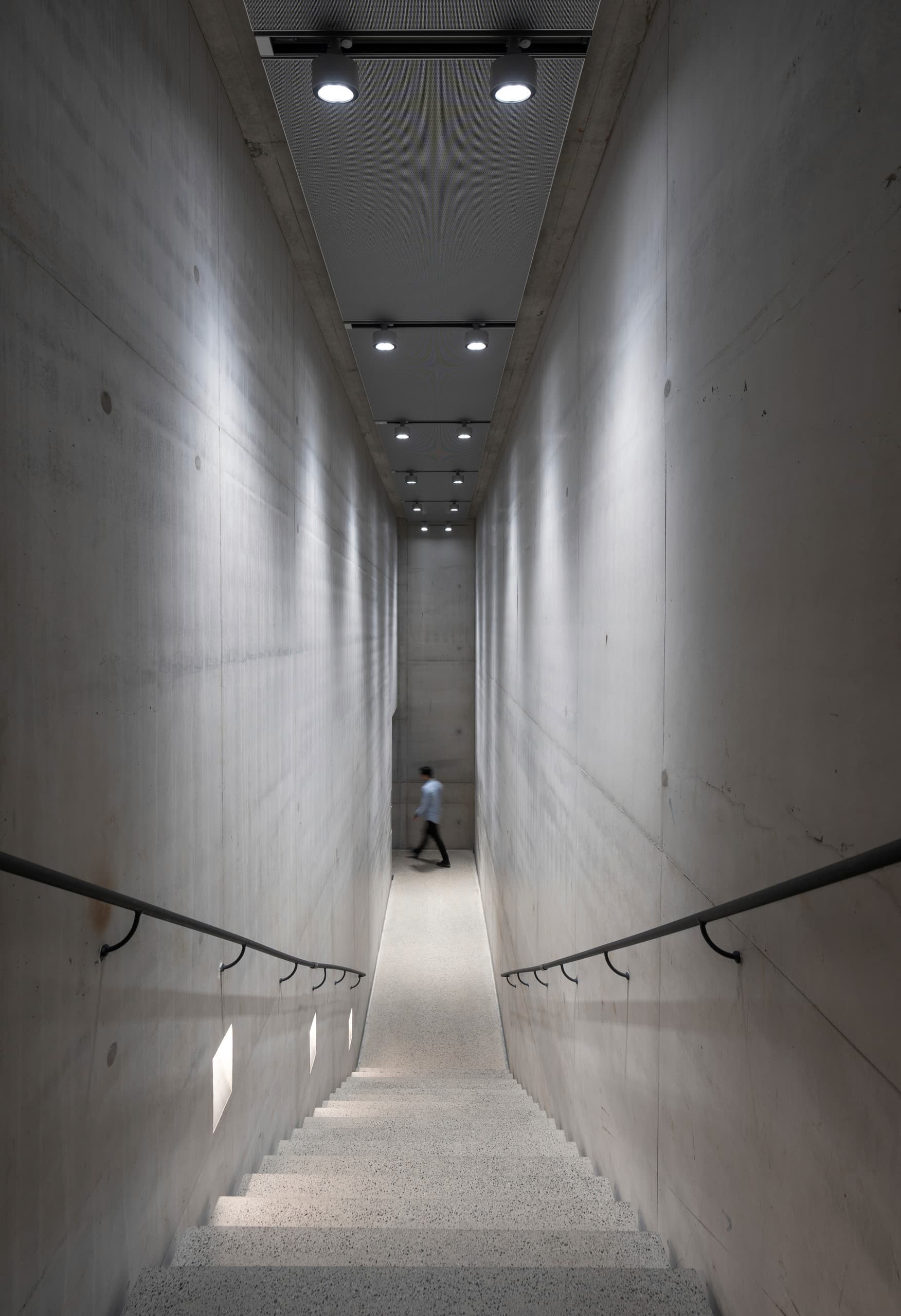 ERCO LED-Strahler beleuchten Treppenhaus in Liljevalchs Kunsthalle, Stockholm.