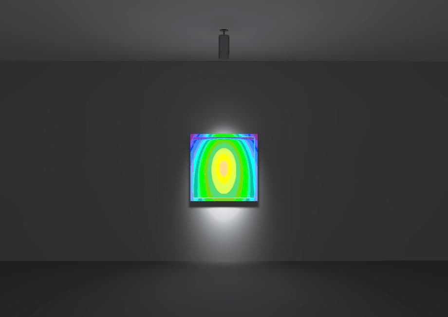 ERCO Spherolit Linse beleuchtet Kunst präzise und effizient, minimiert Streulicht.