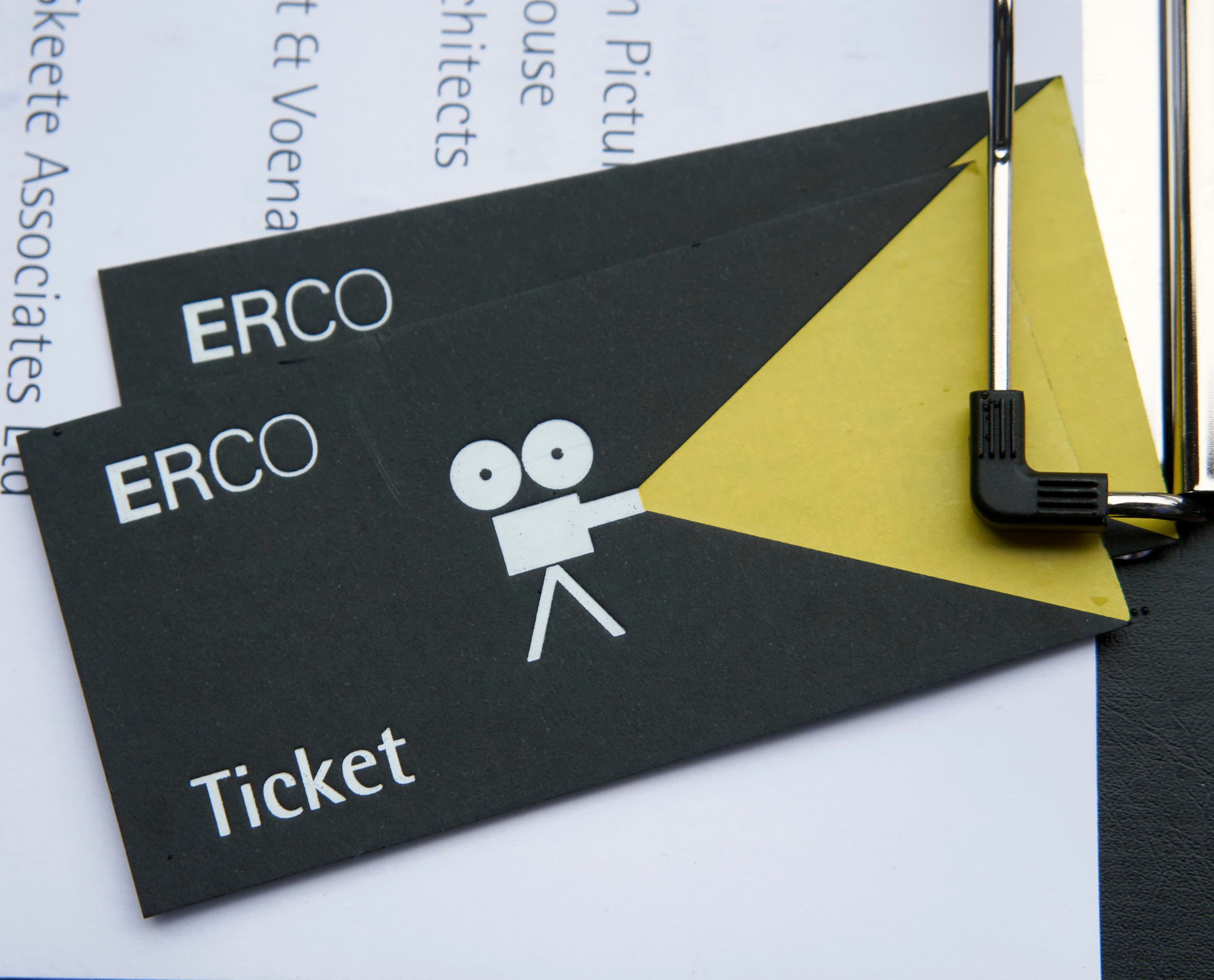 ERCO Ticket für Filmvorführung im Londoner Showroom.