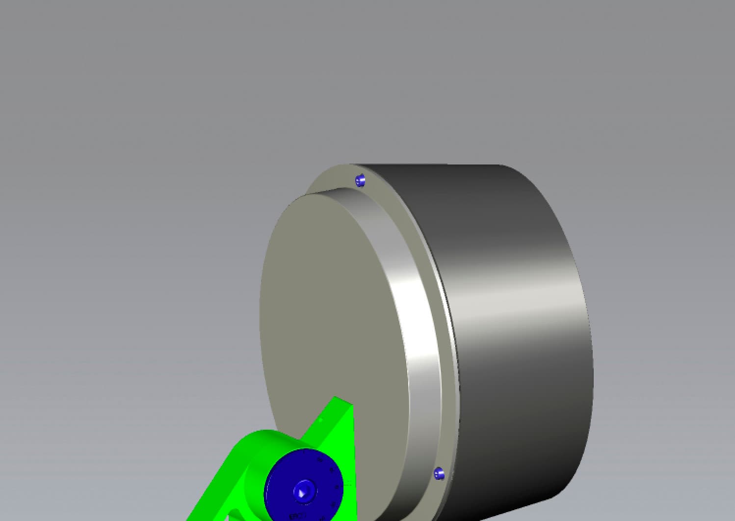 3D-Modell einer ERCO-Leuchte mit Halterung, zur Baumbeleuchtung im Außenbereich.