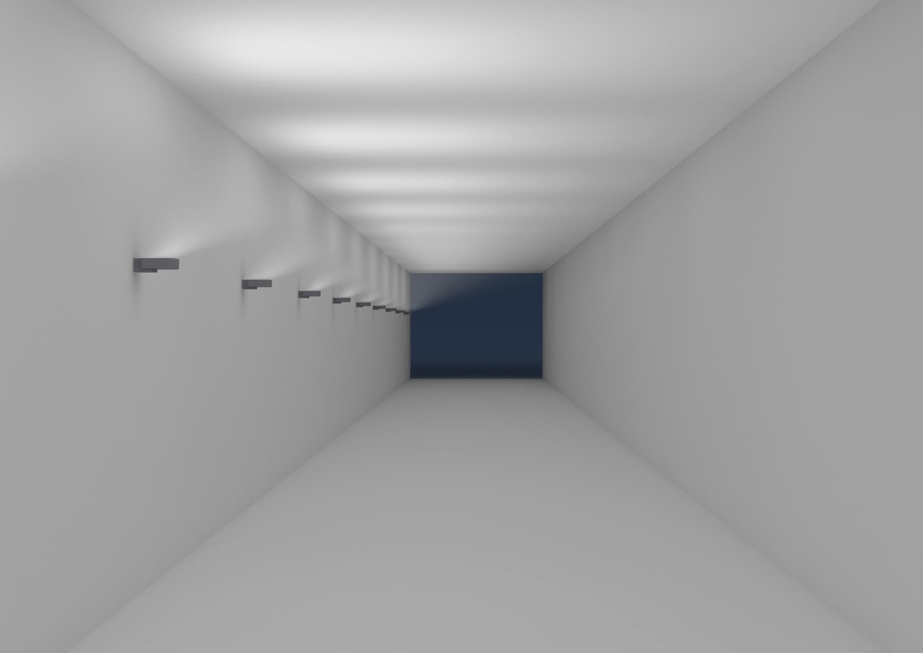 ERCO Wandleuchten beleuchten einen Bahnhofstunnel und sorgen für Orientierung und Sicherheit.