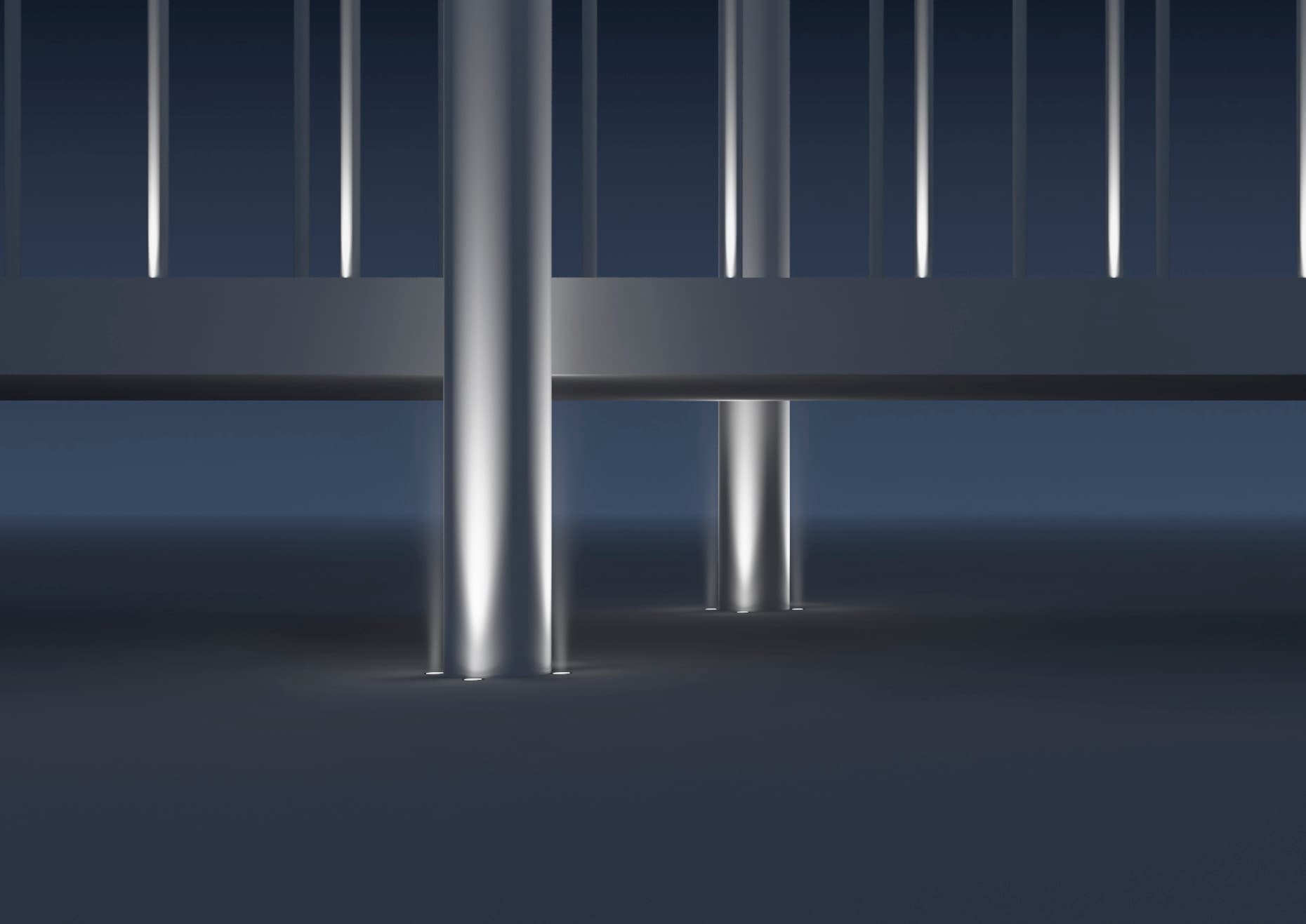 Brückenbeleuchtung mit ERCO LED-Bodeneinbauleuchten für sichere und attraktive Wege.
