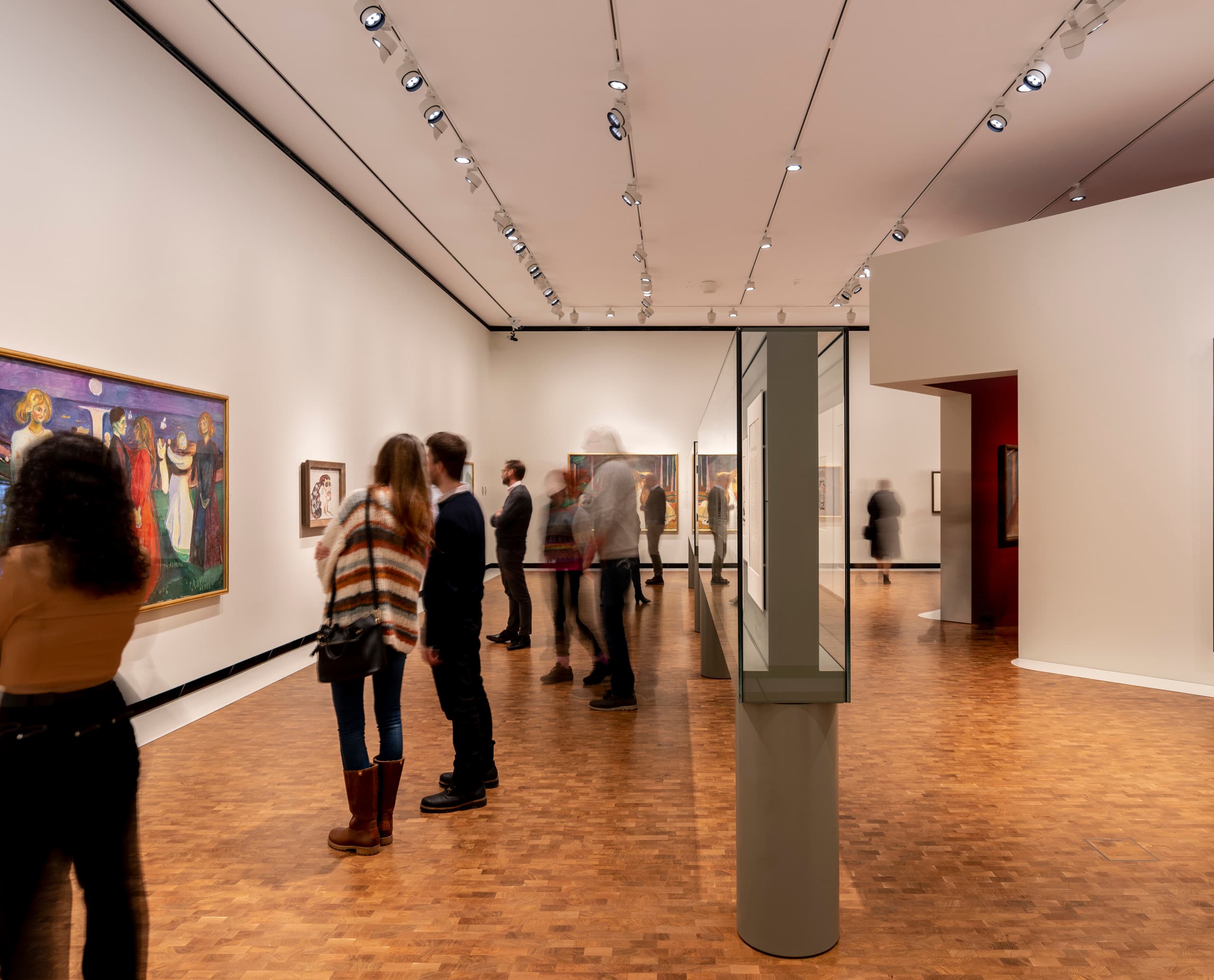 ERCO Parscan Strahler beleuchten Munchs Kunst im Munch Museum Oslo, flexible Lichtlösung für wechselnde Ausstellungen.