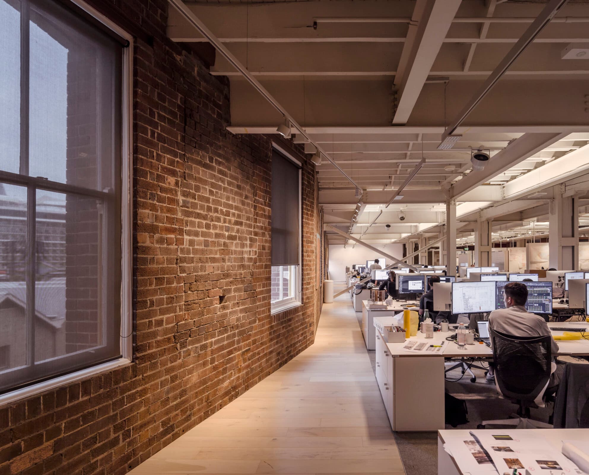 ERCO Jilly Downlights beleuchten das Cox Architecture Büro in Sydney, flexible Bürobeleuchtung mit hohem Sehkomfort.