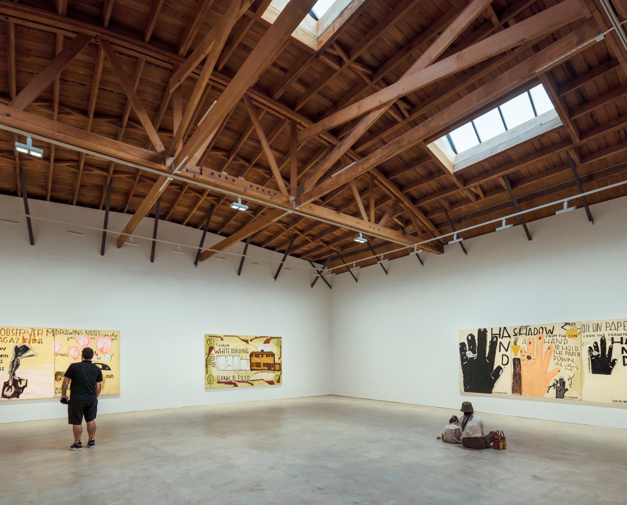 ERCO Light Board Strahler beleuchten Kunst in der David Zwirner Galerie, Los Angeles.