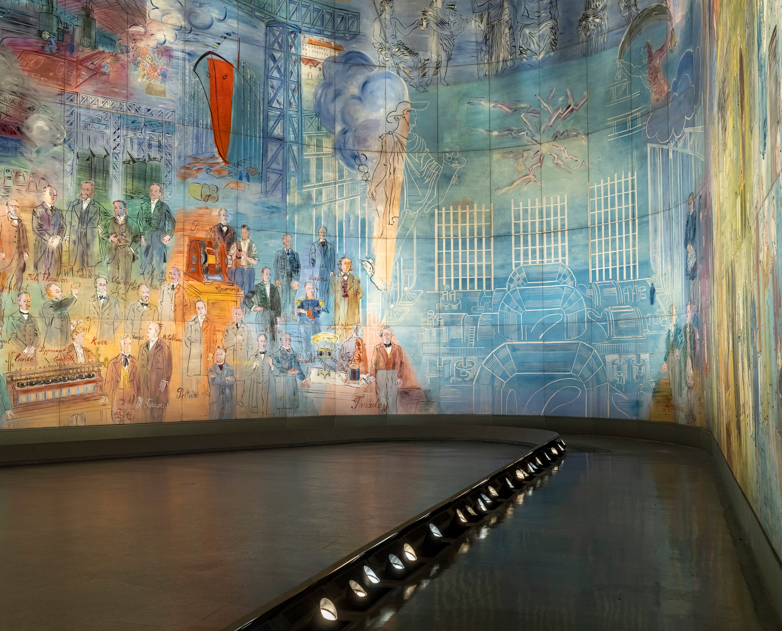 Raoul Dufys „La Fée Electricité“ im Musée d’Art Moderne, beleuchtet mit ERCO LED-Wallwashern.