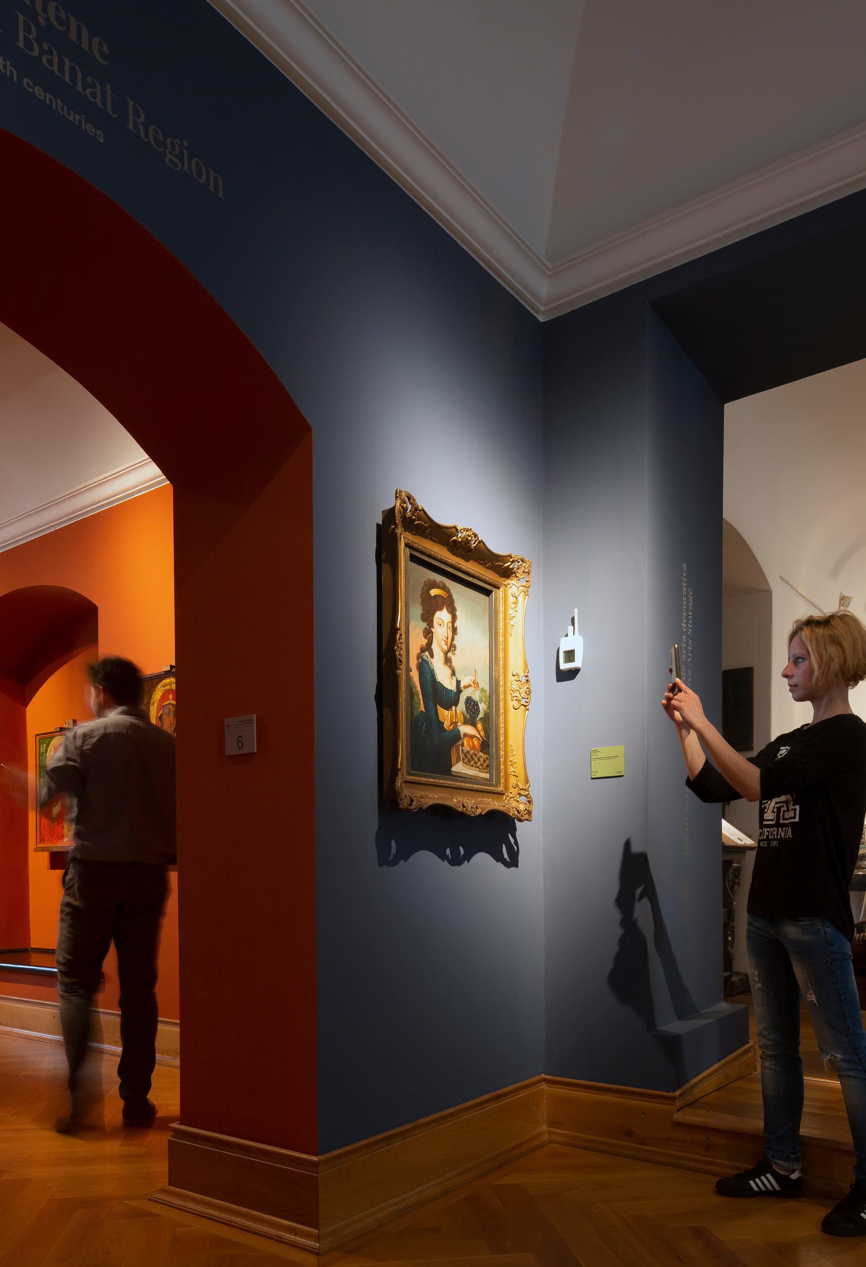 ERCO LED-Strahler beleuchten Kunstwerke im Timisoara Art Museum, flexible Lichtgestaltung für Ausstellungen.