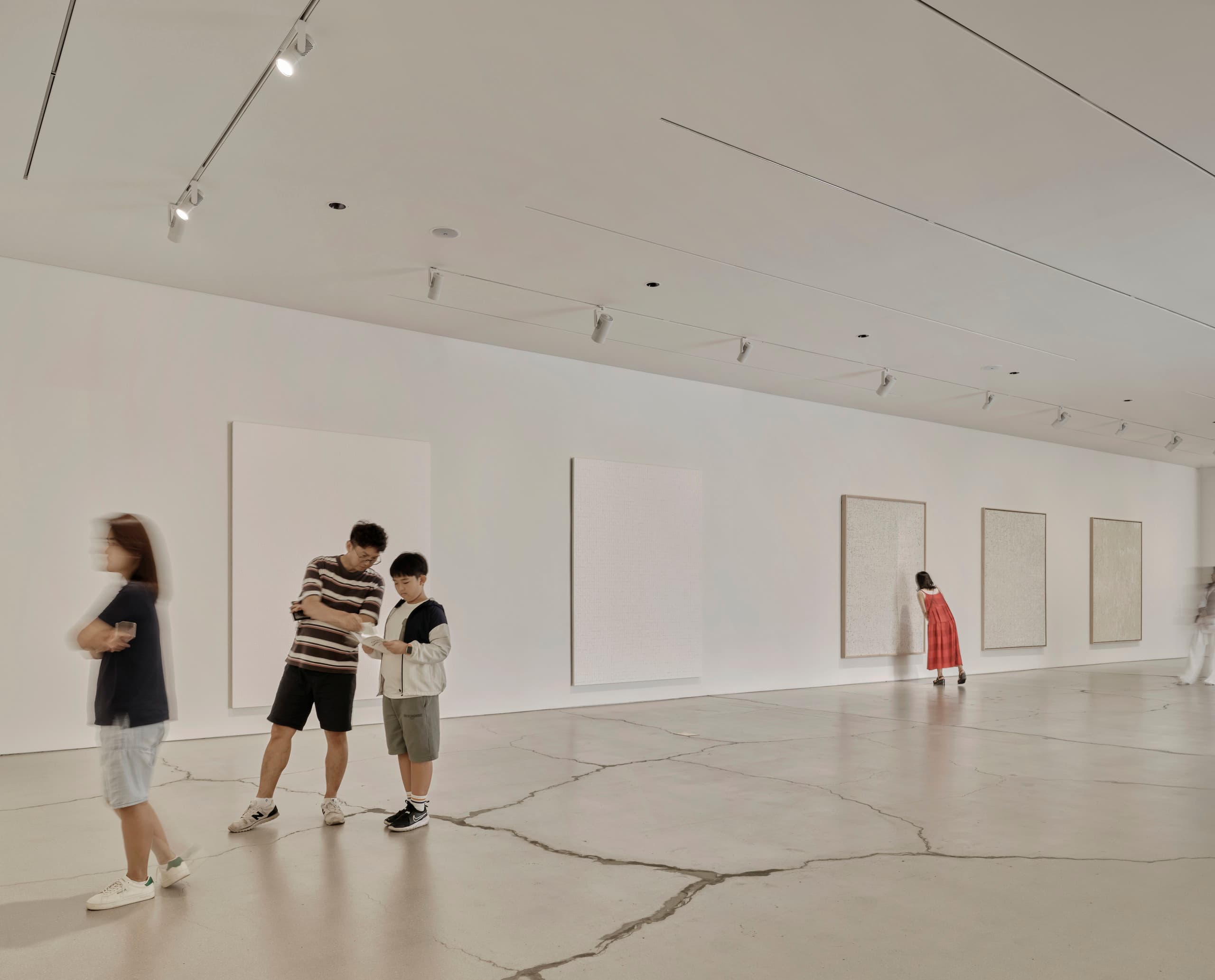 ERCO Eclipse InTrack Strahler beleuchten Kunst im Sorol Art Museum, Gangneung.