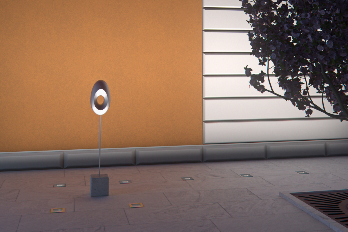 Espacio exterior - Luminarias empotrables de suelo - Tesis cuadrado