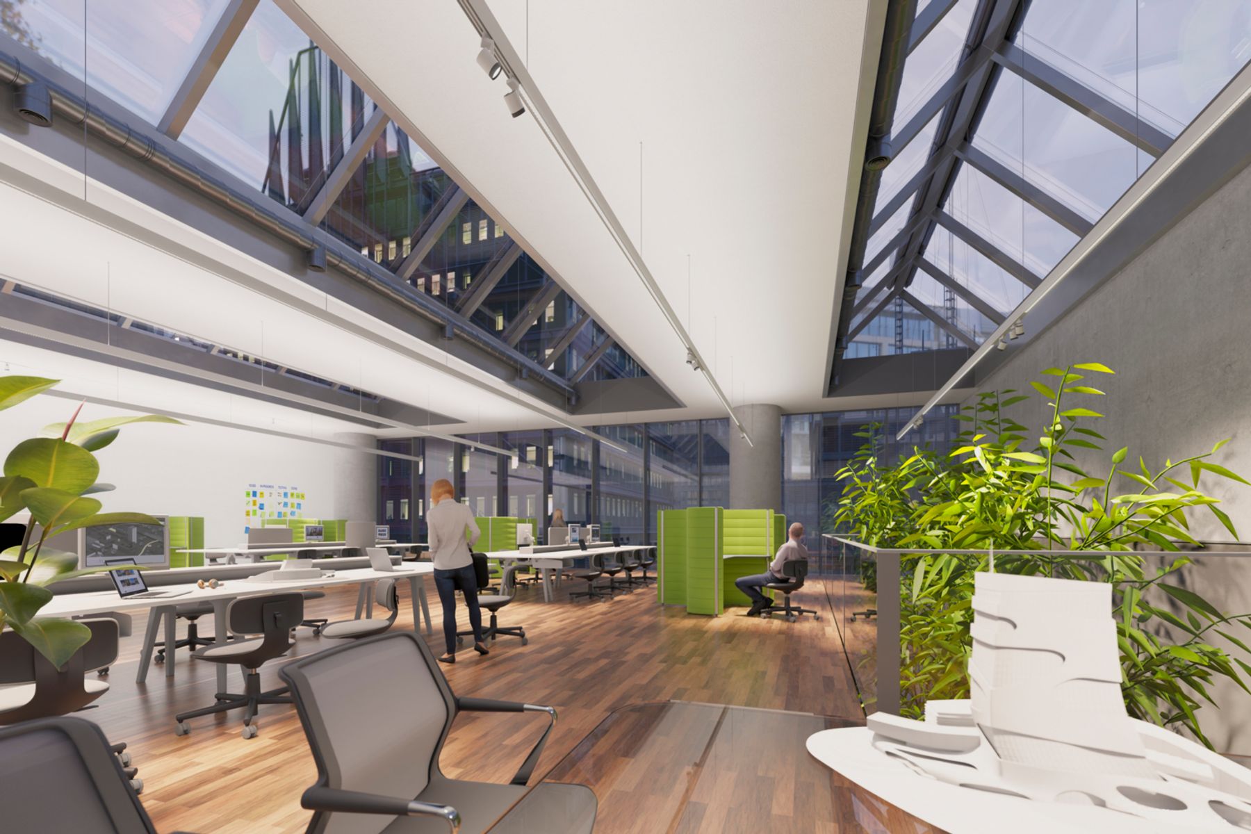 Invia 48V modulaire dans les bureaux. Visualisation : Electric Gobo