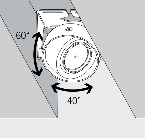 Gimbal with mounting bracket - Ideal for ceiling channels