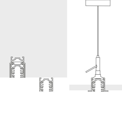 ERCO track and singlets - Various mounting methods