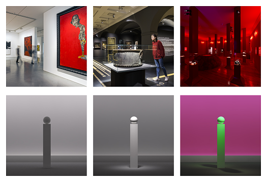 Ambient luminescence, focal glow and play of brilliants: explanatory project and mock-up images.