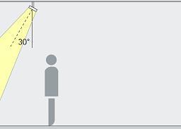 Gráfico de la sección de la disposición de luminarias para la acentuación de obras de arte.