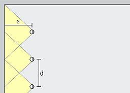 Graphic luminaire arrangement for wallwashing in section and in the ceiling plan.