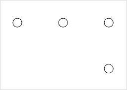 Graphic depiction of downlights in the ceiling plan and as a corner view in the room.