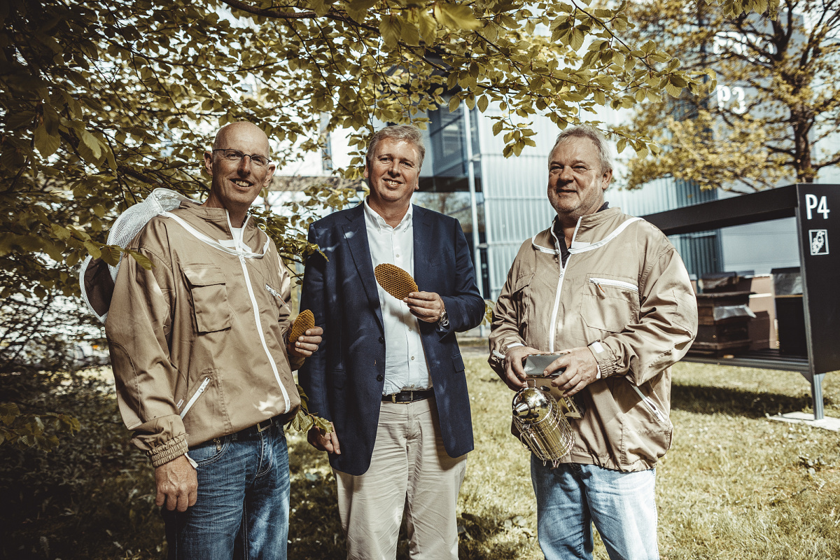 ERCO employees promoting biodiversity with company-owned bee colonies.