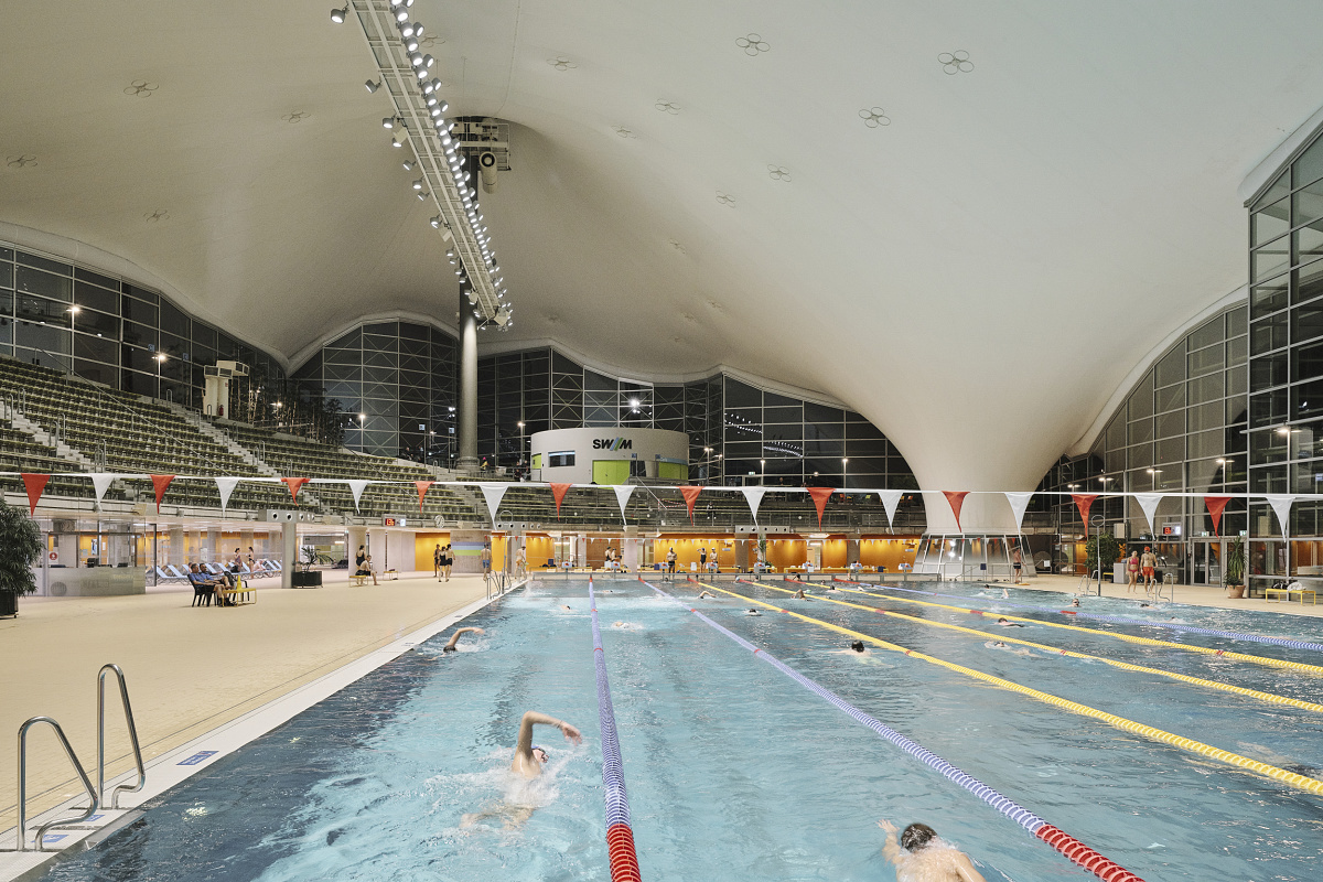 LED-Relighting Olympia-Schwimmhalle, München