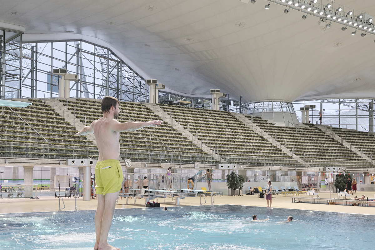 LED-Relighting Olympia-Schwimmhalle, München