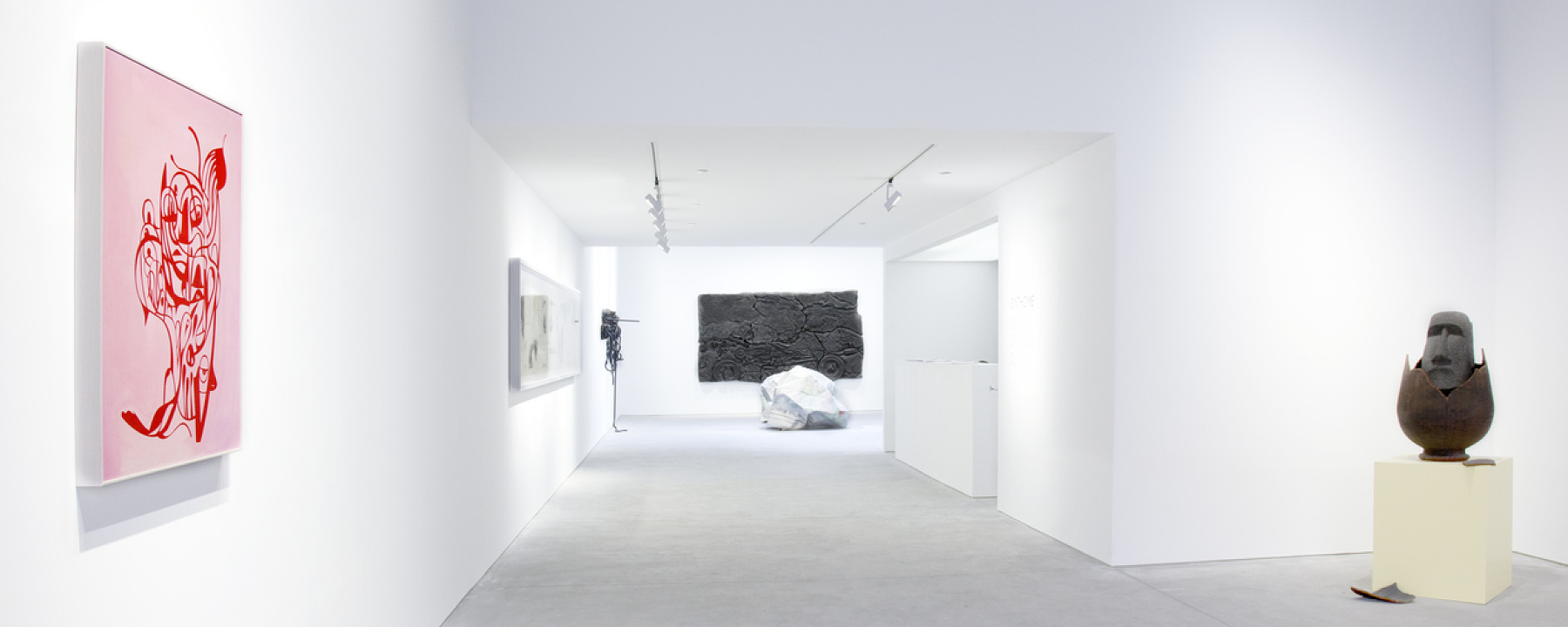 Professional art gallery with track lighting